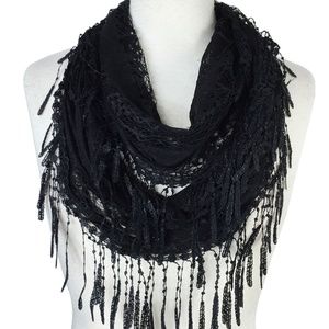 Dbpashmina New Fashion Sheer Infinity Lace Scarf Black Color